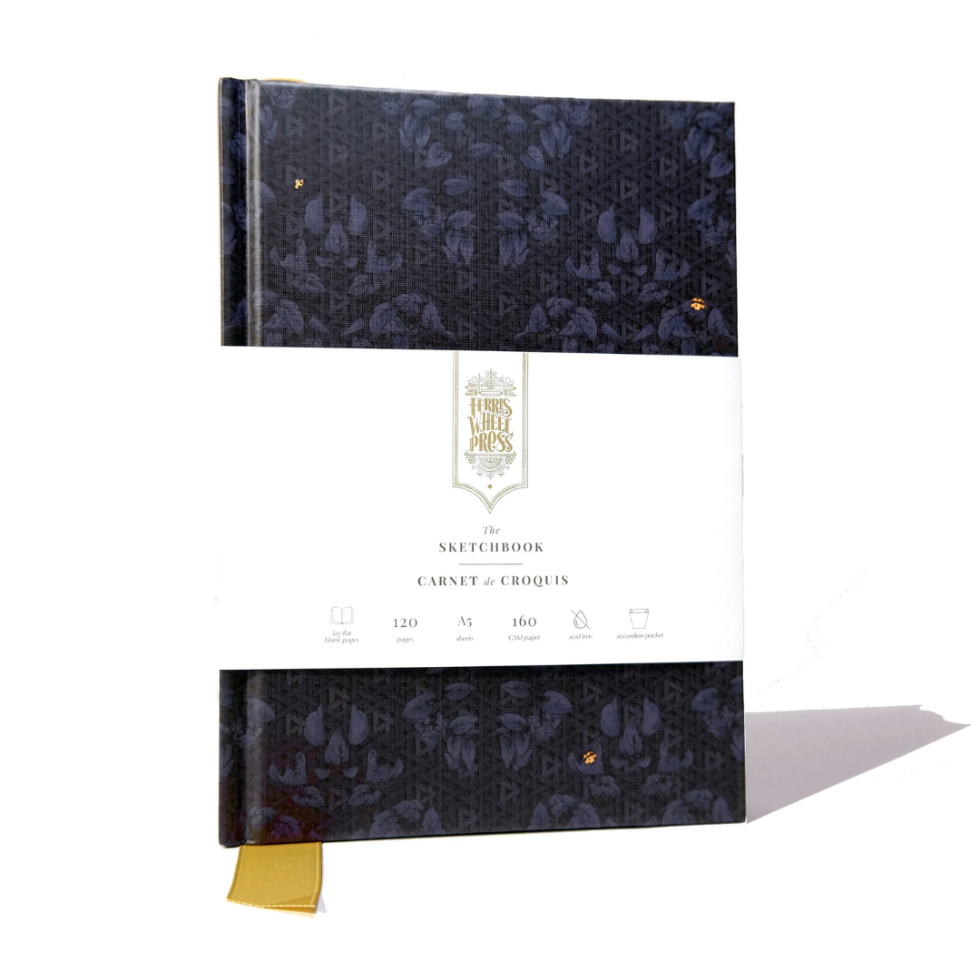 The Sketchbook A5 Enveloped in Rattan - Midnight