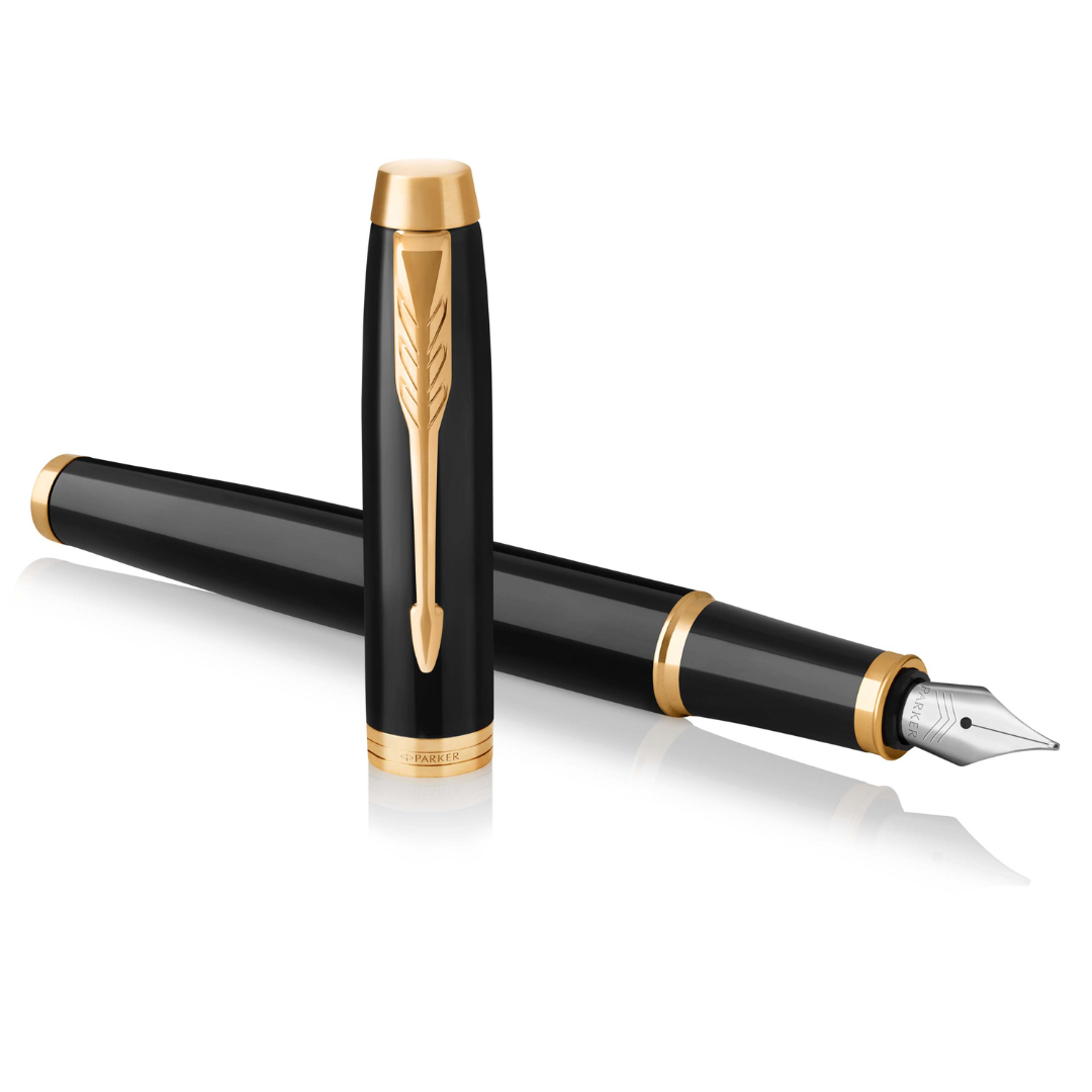 Parker IM Black Lacquer G.T. Fountain pen M Blue ink