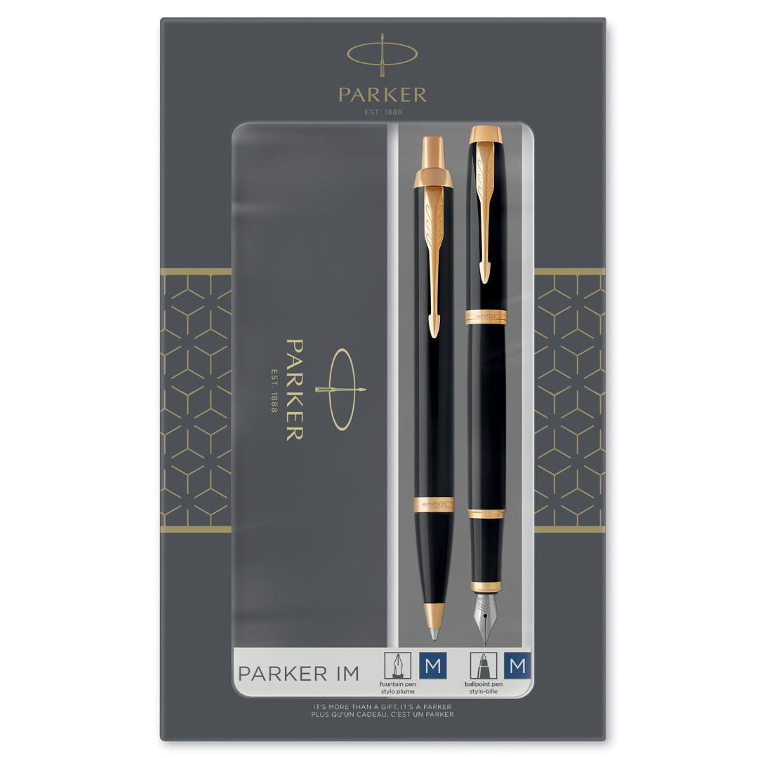 Parker Duo Set IM Black G.T. Ballpoint and Fountain Pen M Blue ink