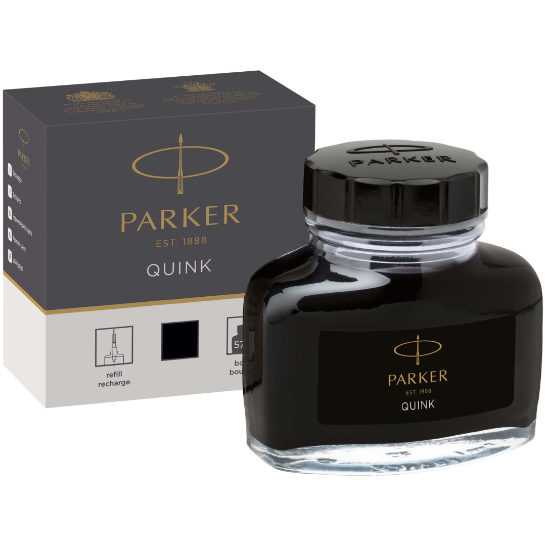Parker QUINK Fountain Pen Ink Bottle 57ml Black