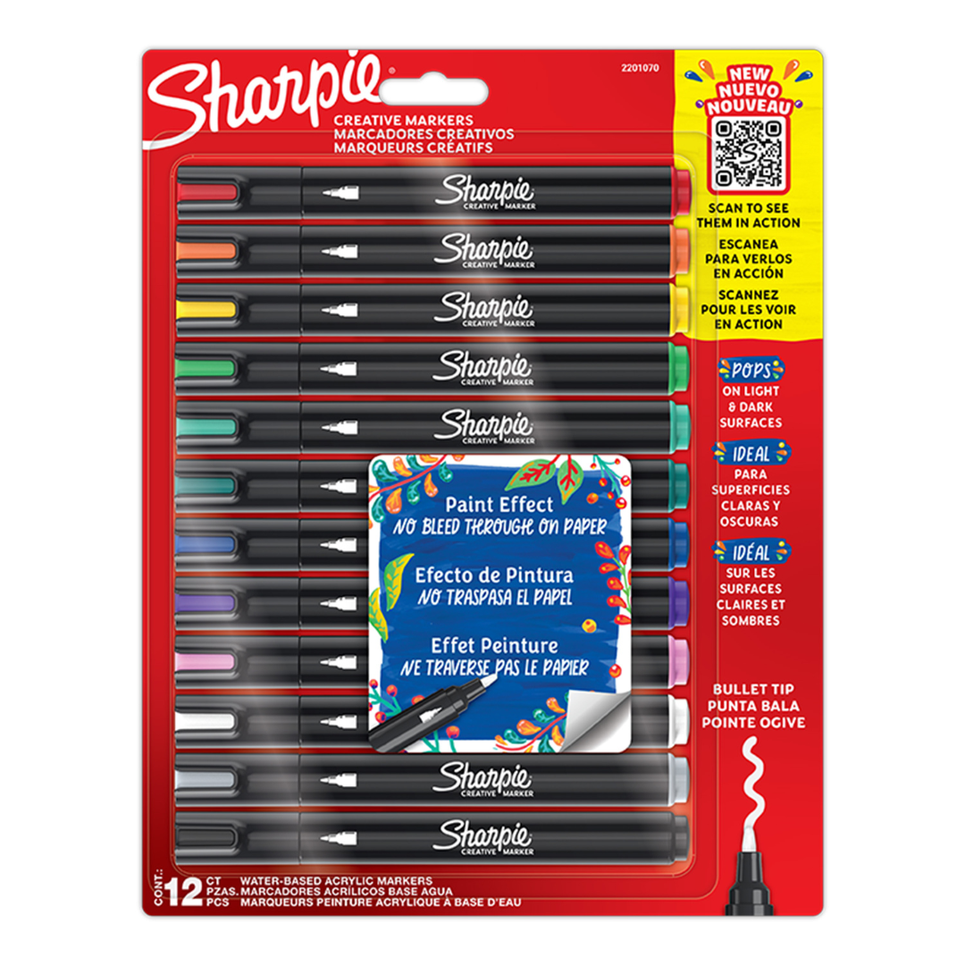 Sharpie Creative Acrylic Marker Assorted Colours Bullet tip 12-Blister