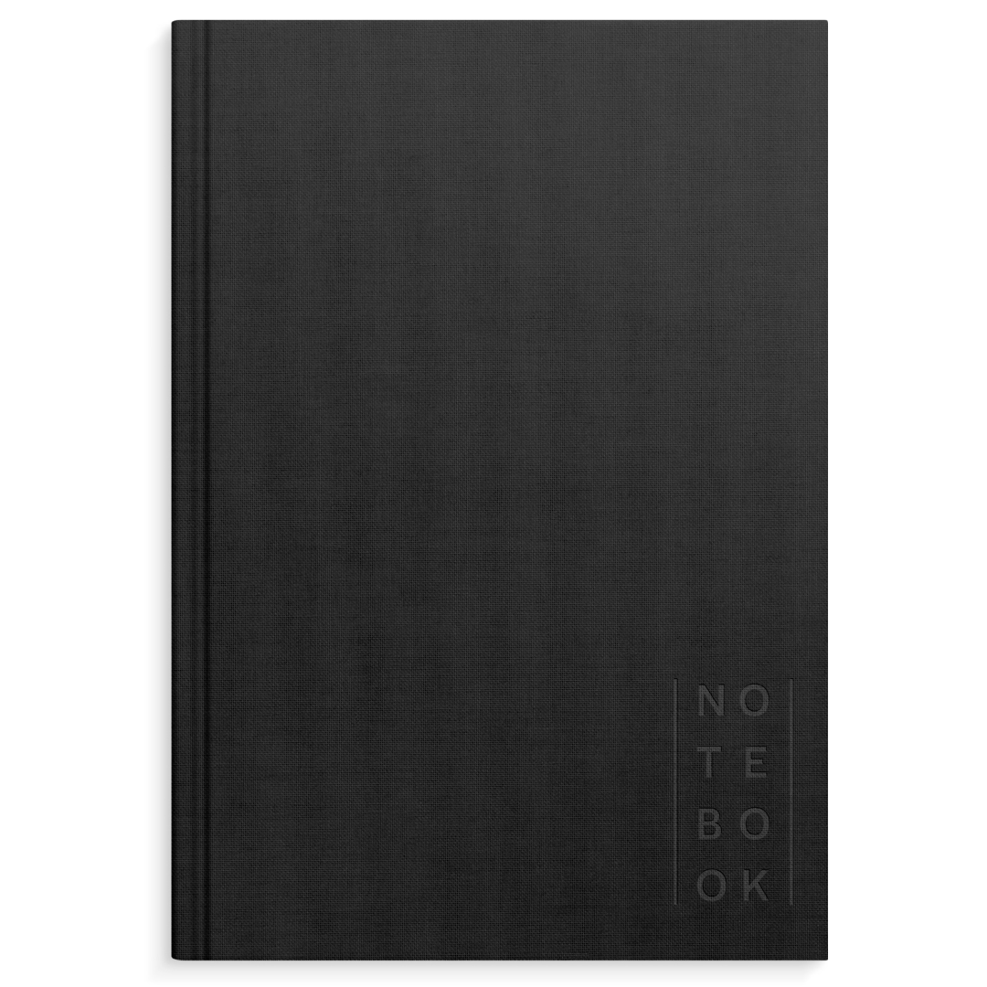 Notebook Textile black lined A5
