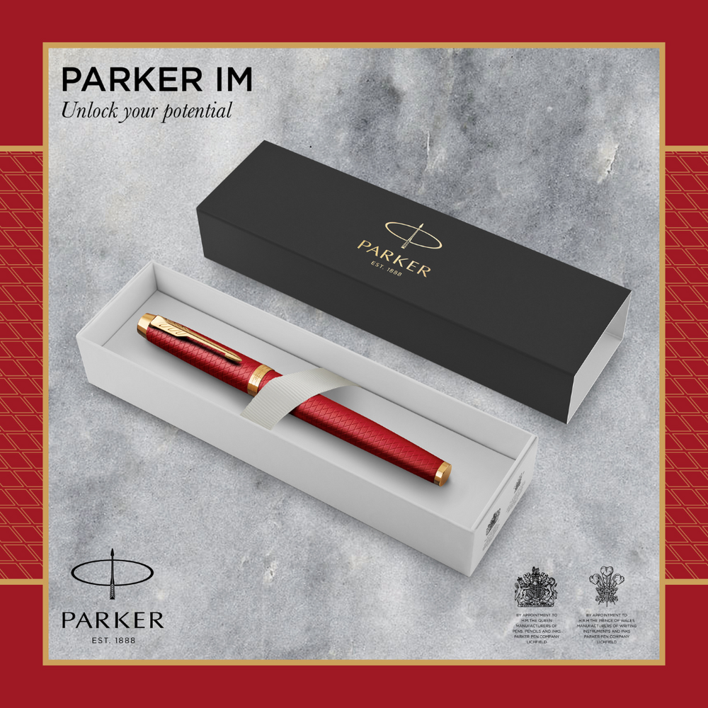 Parker IM Premium Red Lacquer G.T. Rollerball F Black ink
