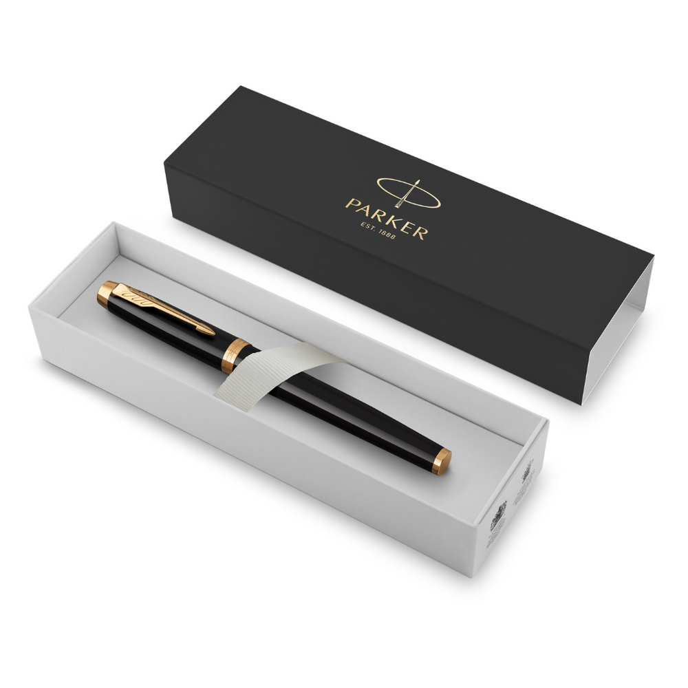 Parker IM Black Lacquer G.T. Fountain pen M Blue ink