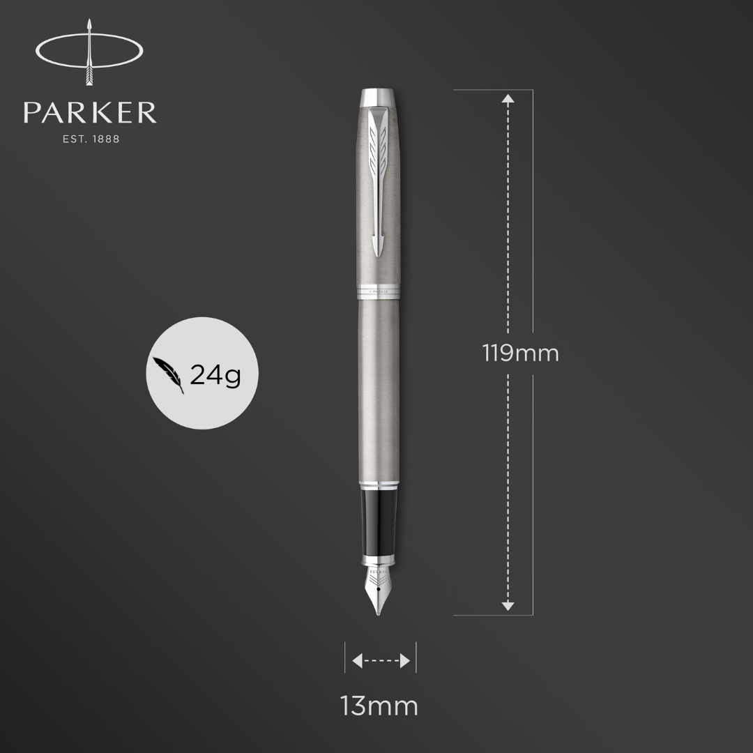 Parker IM Stainless Steel C.T. Fountain pen M Blue ink