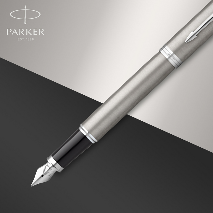 Parker IM Stainless Steel C.T. Fountain pen M Blue ink